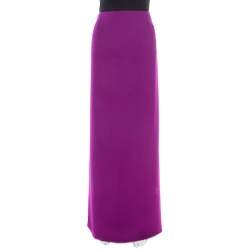 Gianfranco Ferre Purple Crepe Maxi Skirt L
