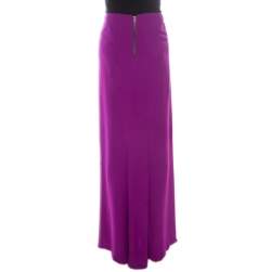Gianfranco Ferre Purple Crepe Maxi Skirt L