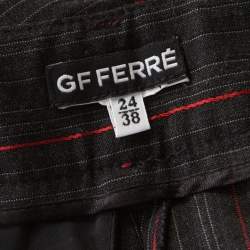 Gianfranco Ferre Black Wool Blend Pin Stripe Suit S