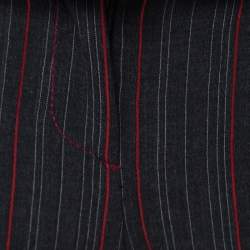 Gianfranco Ferre Black Wool Blend Pin Stripe Suit S