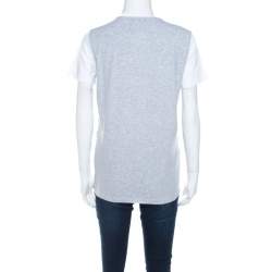 Pre Owned Gianfranco Ferre Striped Cotton Printed Crew Neck T Shirt M 