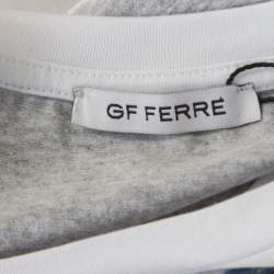 Pre Owned Gianfranco Ferre Striped Cotton Printed Crew Neck T Shirt M 