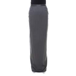 Gianfranco Ferre Grey Wool & Silk Blend Maxi Skirt M