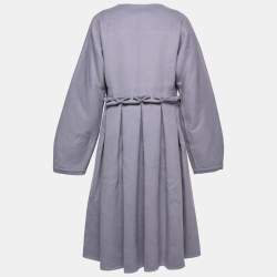 Gianfranco Ferre Light Purple Wool Pleat Detail Coat XL