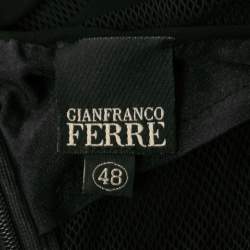 Pre Owned Gianfranco Ferre Black Stretch Tulle & Crepe Tiered Maxi Dress L