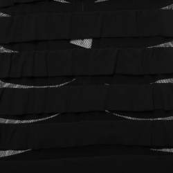 Pre Owned Gianfranco Ferre Black Stretch Tulle & Crepe Tiered Maxi Dress L