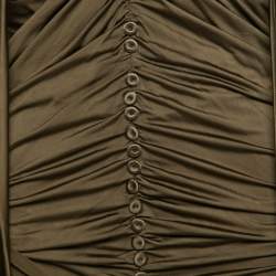 Pre Owned Gianfranco Ferre Olive Green Jersey Draped Cut Out Detail Maxi Dress XL