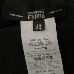 Gianfranco Ferre Vintage Black Knit Tassel-Detailed Sweater Poncho L