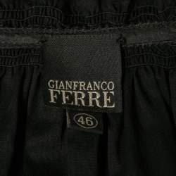 Gianfranco Ferre Black Silk Ruffled Tiered Blouse L
