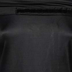 Gianfranco Ferre Black Jersey & Silk Cut-Out Back Belted Dress M