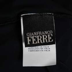 Gianfranco Ferre Black Jersey & Silk Cut-Out Back Belted Dress M