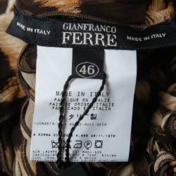 Gianfranco Ferre Animal Print Silk Tie Detail Cut-Out Strapless Top L