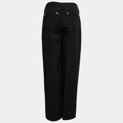 Gianfranco Ferre Vintage Black Wool-Crepe Wide Leg Pants L
