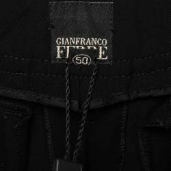 Gianfranco Ferre Vintage Black Wool-Crepe Wide Leg Pants L