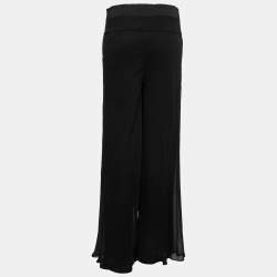Gianfranco Ferre Vintage Silk-Chiffon Wrap-Effect Wide Leg Pants L