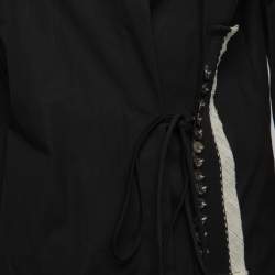 Pre Owned Gianfranco Ferre Vintage Black Cotton Button Detail Tie-Fastening Shirt XL