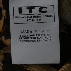 Pre Owned Gianfranco Ferre Brown Vintage Animal Print Chiffon & Lace Trim Halterneck Dress L