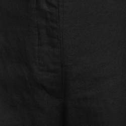 Gianfranco Ferre Vintage Black Linen Wide Leg Trousers L