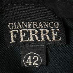 Gianfranco Ferre Vintage Black Silk Collared Tunic M