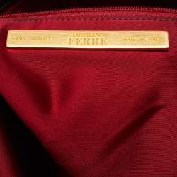 Gianfranco Ferre Multicolor Leather, Snakeskin and Ostrich Embroidered Patch Hobo