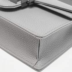 Gianfranco Ferre Grey Leather Logo Flap Shoulder Bag