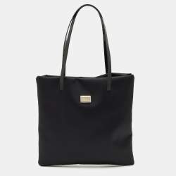 Pre Owned Gianfranco Ferre Black Nylon Flat Tote