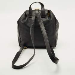 مملوكة مسبقًا حقيبة ظهر جيانفرانكو فيري جلد سوداء صغيرة برباط