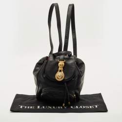 مملوكة مسبقًا حقيبة ظهر جيانفرانكو فيري جلد سوداء صغيرة برباط