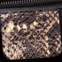 GF Ferre Black/Yellow Embossed Python Leather Tote