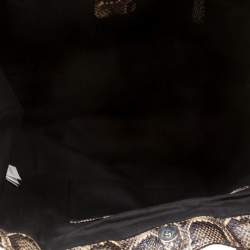 GF Ferre Black/Yellow Embossed Python Leather Tote