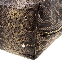 GF Ferre Black/Yellow Embossed Python Leather Tote