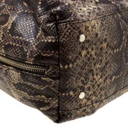 GF Ferre Black/Yellow Embossed Python Leather Tote