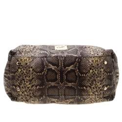 GF Ferre Black/Yellow Embossed Python Leather Tote