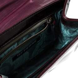  Gianfranco Ferre Burgundy Patent Leather Satchel