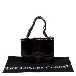  Gianfranco Ferre Burgundy Patent Leather Satchel