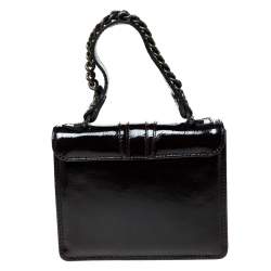  Gianfranco Ferre Burgundy Patent Leather Satchel
