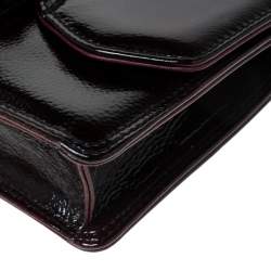  Gianfranco Ferre Burgundy Patent Leather Satchel
