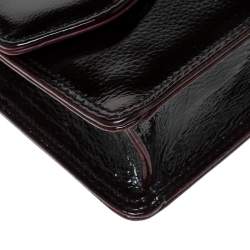  Gianfranco Ferre Burgundy Patent Leather Satchel