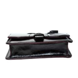  Gianfranco Ferre Burgundy Patent Leather Satchel