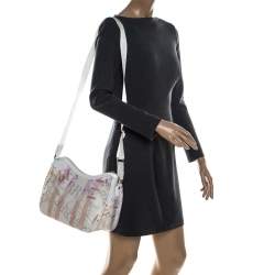 Gianfranco Ferre Multicolor Logo Print PVC and Canvas Shoulder Bag