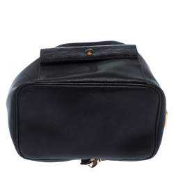 Gianfranco Ferre Black PVC and Crocodile Embossed Leather Pocket Drawstring Sling Bag
