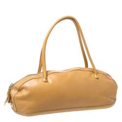 Pre Owned Gianfranco Ferre Beige Leather Bowler Bag