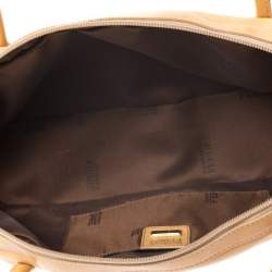 Pre Owned Gianfranco Ferre Beige Leather Bowler Bag
