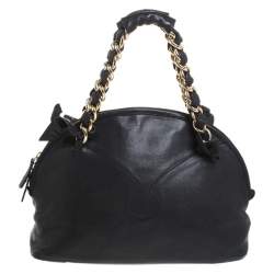 Gianfranco Ferre Black Leather Satchel