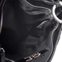 GF Ferre Black Signature Front Zip Hobo
