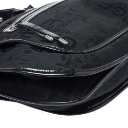 GF Ferre Black Signature Front Zip Hobo