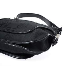 GF Ferre Black Signature Front Zip Hobo