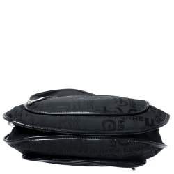GF Ferre Black Signature Front Zip Hobo