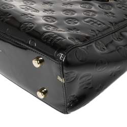 Gianfranco Ferre Signature Embossed Patent Leather Buckle Handle Tote
