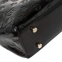 Gianfranco Ferre Signature Embossed Patent Leather Buckle Handle Tote